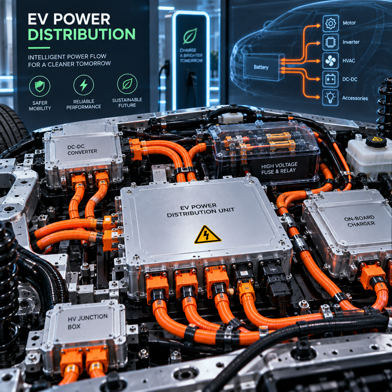 Electric vehicle power distribution assembly
